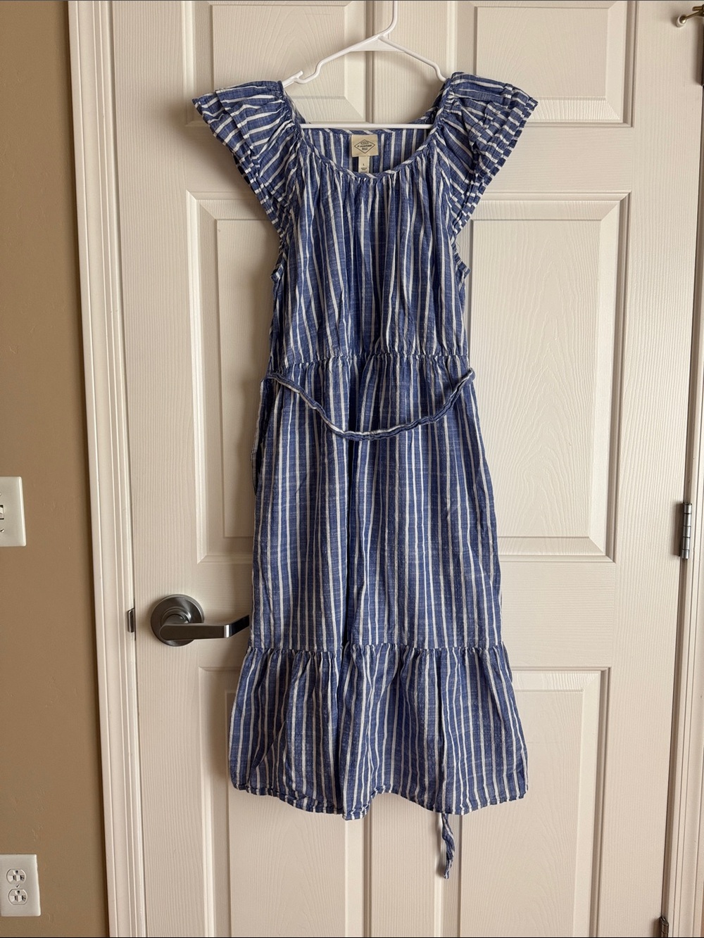 St. John's Bay Blue & White Striped Midi Dress